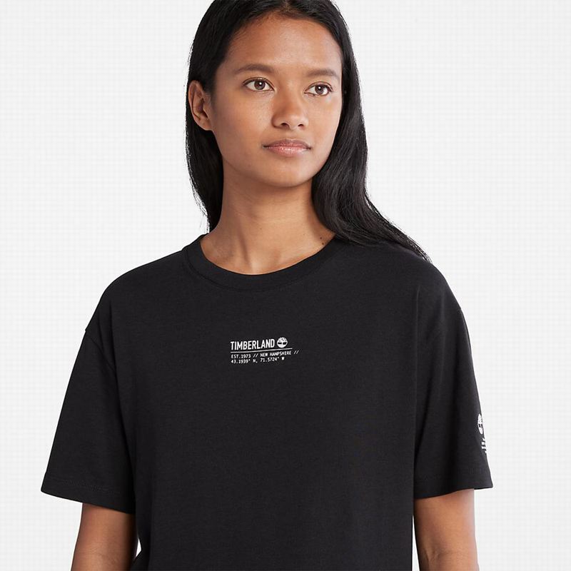 Timberland Stacked Logo Majice Crne | 75294093