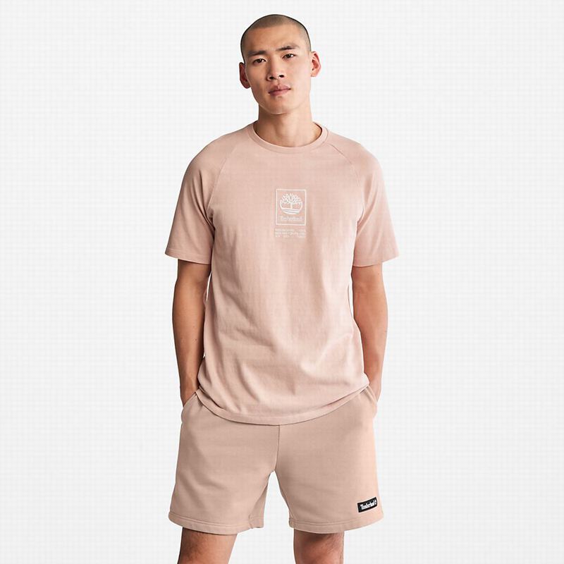 Timberland Stacked Logo Majice Roze | 48475865
