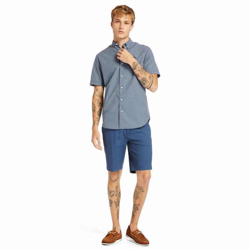 Timberland Suncook River Short-Sleeve Poplin Košulje Plave | 87615635