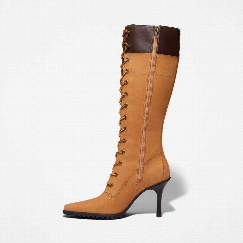 Timberland Tall Lace Visoke Čizme Žute | 67688330
