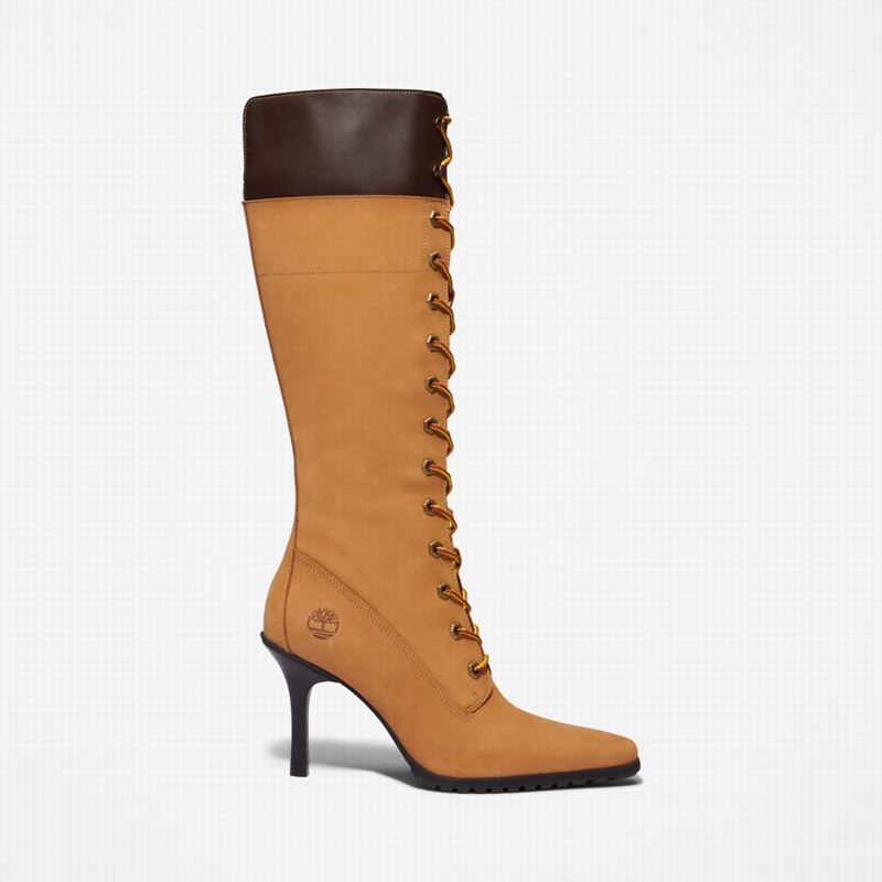 Timberland Tall Lace Visoke Čizme Žute | 67688330