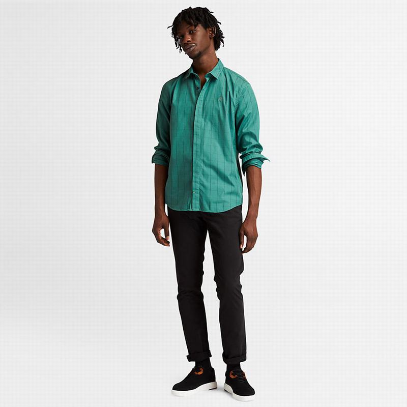 Timberland Tencel Check Košulje Maslinasto Zelene | 56285638