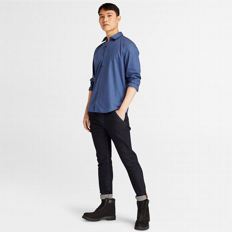Timberland Tencel Check Košulje Plave | 98904628