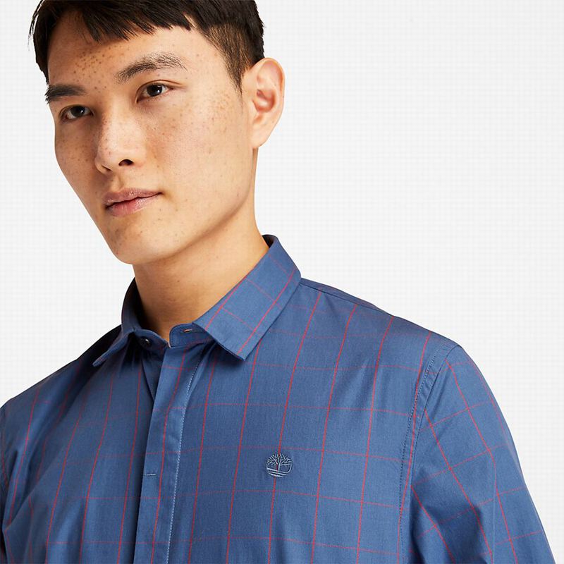 Timberland Tencel Check Košulje Plave | 98904628