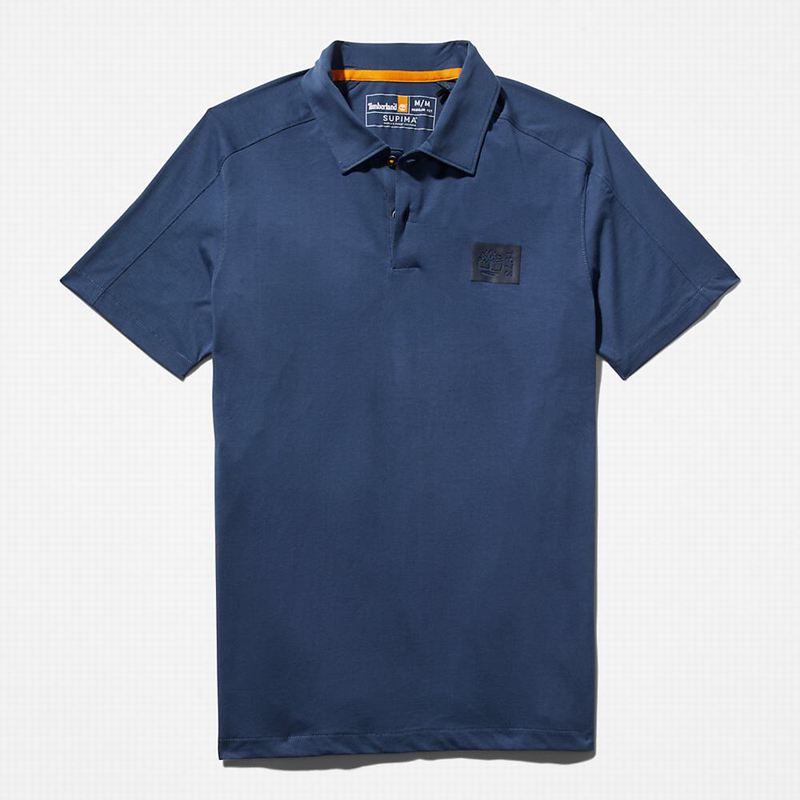 Timberland Timber Fresh Supima Cotton Polo Majice Plave | 86336783