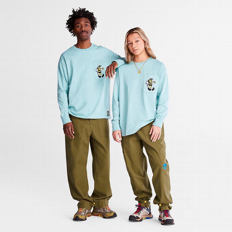 Timberland Wide-leg Bottoms Hlače Maslinasto Zelene | 73043237