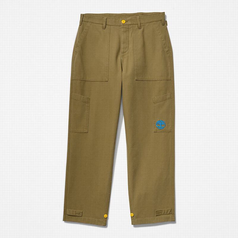 Timberland Wide-leg Bottoms Hlače Maslinasto Zelene | 73043237