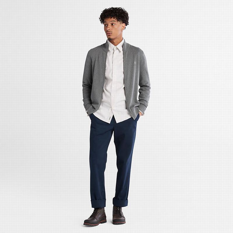 Timberland Williams River Organic Cotton Zip Džemperi Sive | 99477284