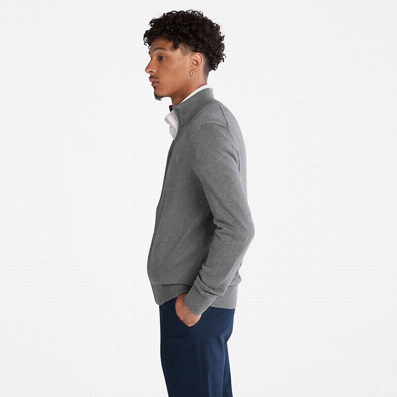Timberland Williams River Organic Cotton Zip Džemperi Sive | 99477284