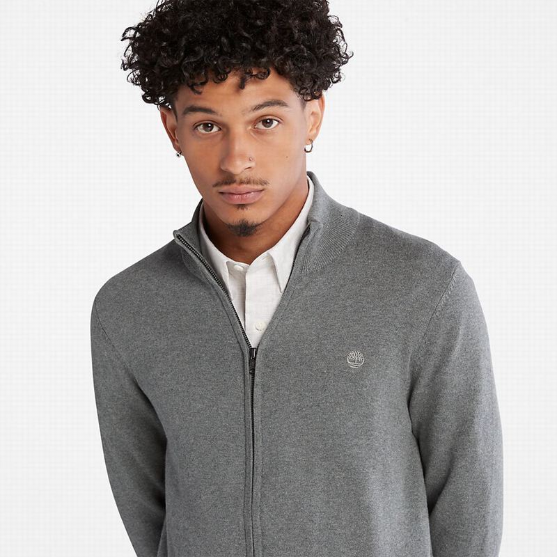 Timberland Williams River Organic Cotton Zip Džemperi Sive | 99477284