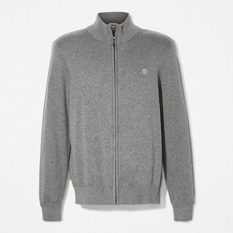Timberland Williams River Organic Cotton Zip Džemperi Sive | 99477284