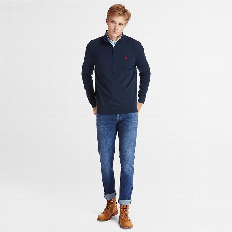 Timberland Williams River Zip-neck Džemperi Tamnoplave | 32809996