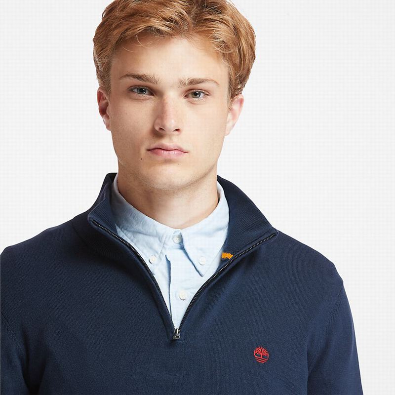 Timberland Williams River Zip-neck Džemperi Tamnoplave | 32809996