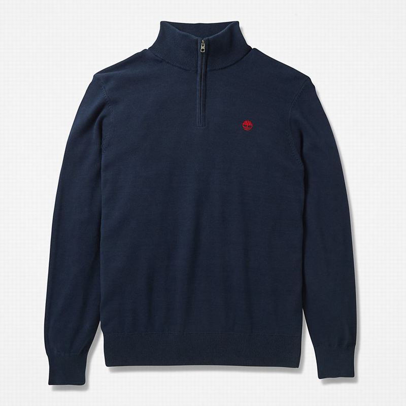 Timberland Williams River Zip-neck Džemperi Tamnoplave | 32809996