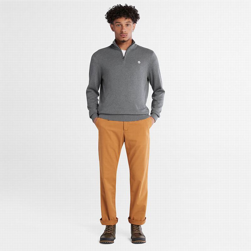 Timberland Williams River Zip-neck Džemperi Sive | 47471530