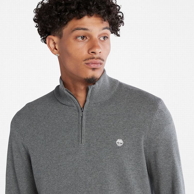 Timberland Williams River Zip-neck Džemperi Sive | 47471530