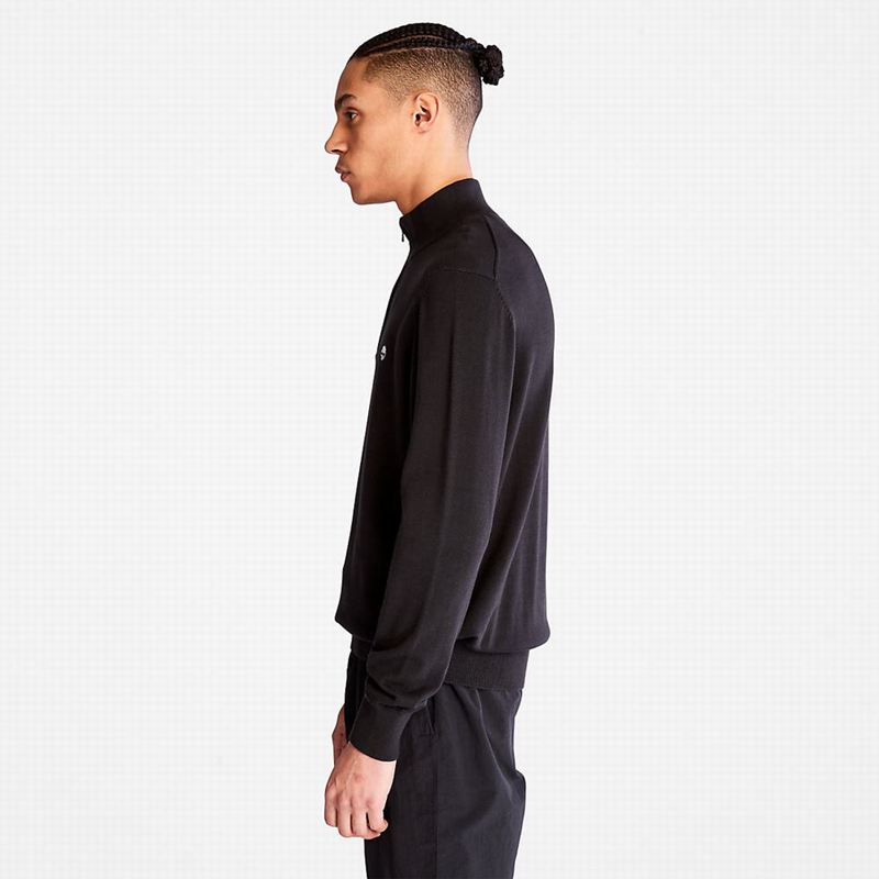Timberland Williams River Zip-neck Džemperi Crne | 50639806