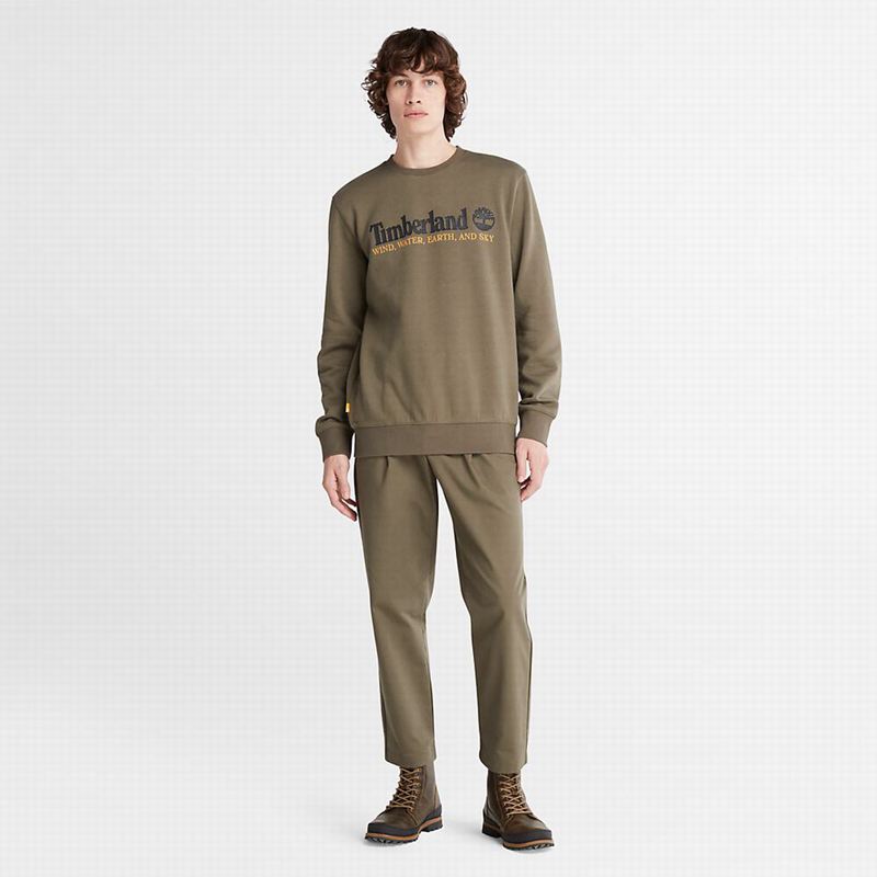 Timberland Wind Water Earth and Sky Crewneck Dukserice Maslinasto Zelene | 42216970