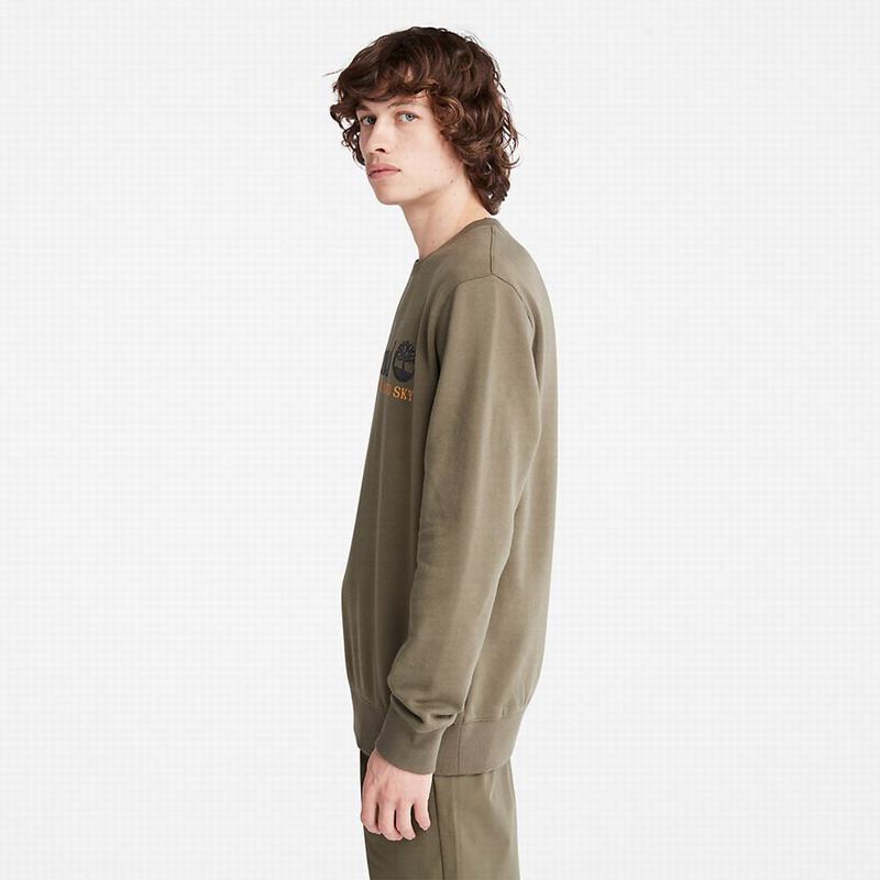 Timberland Wind Water Earth and Sky Crewneck Dukserice Maslinasto Zelene | 42216970