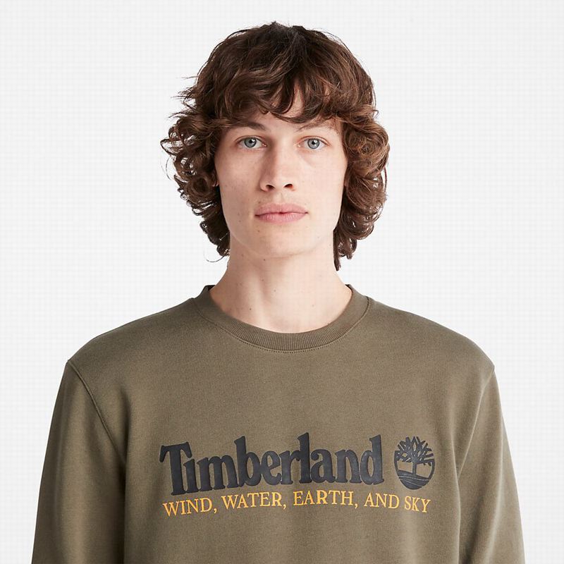 Timberland Wind Water Earth and Sky Crewneck Dukserice Maslinasto Zelene | 42216970