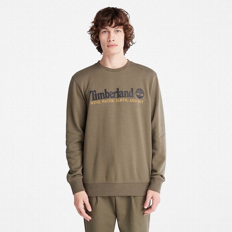Timberland Wind Water Earth and Sky Crewneck Dukserice Maslinasto Zelene | 42216970