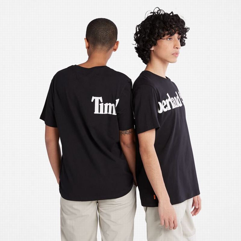 Timberland Wraparound-Logo Majice Crne | 98761853
