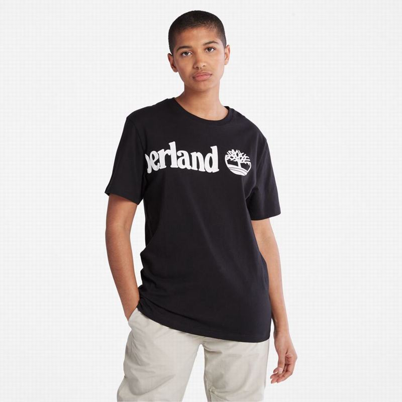 Timberland Wraparound-Logo Majice Crne | 98761853
