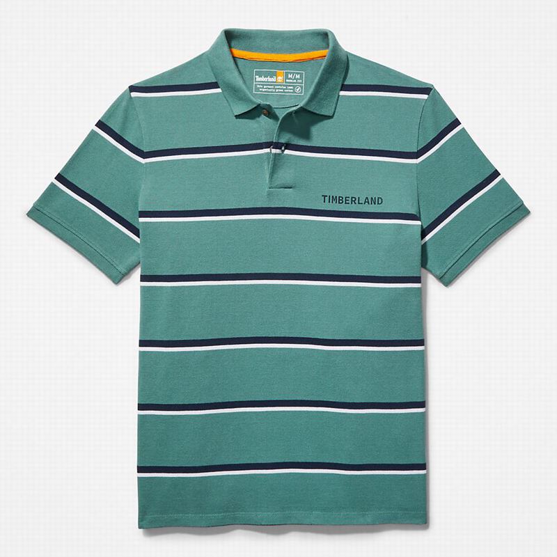 Timberland Zealand River Prugasta Polo Majice Tirkizne | 37917682