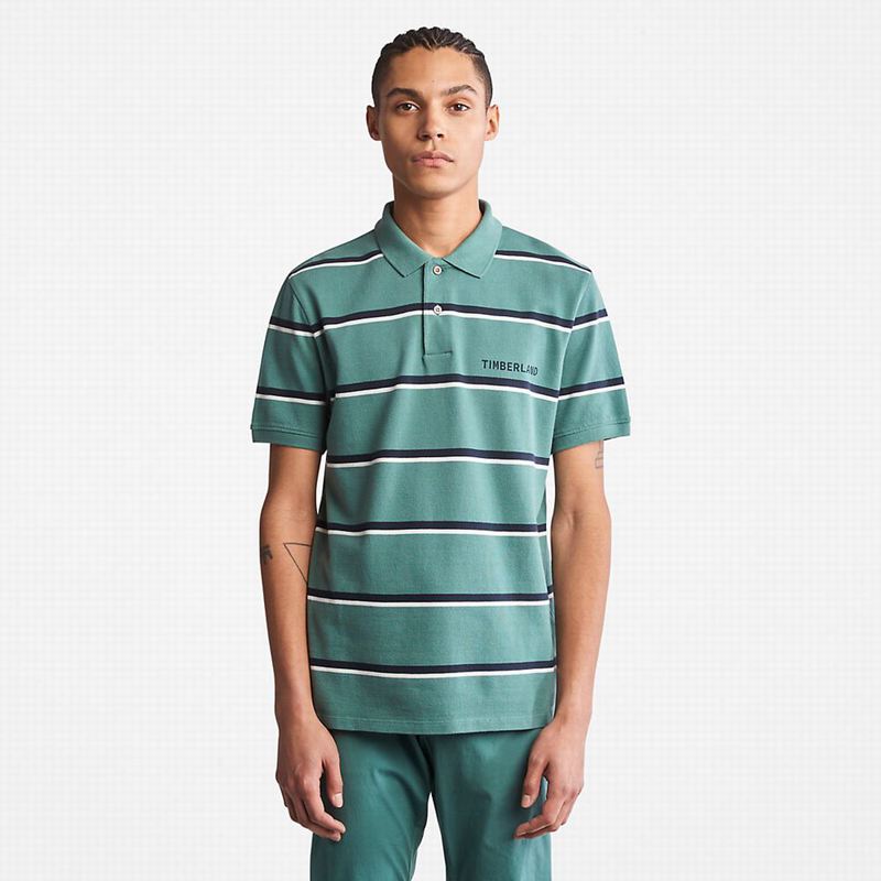 Timberland Zealand River Prugasta Polo Majice Tirkizne | 37917682