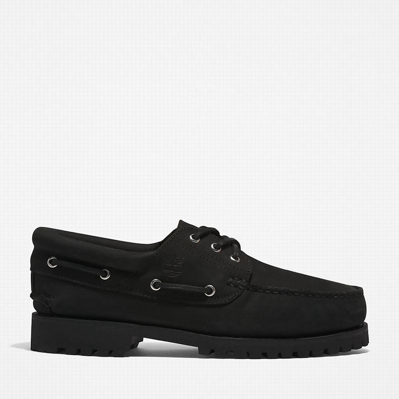 Timberland 3-Eye Lug Handsewn Cipele Za Čamce Crne | 3354073