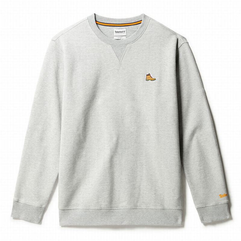 Timberland Boot-Logo Crewneck Dukserice Sive | 85871336