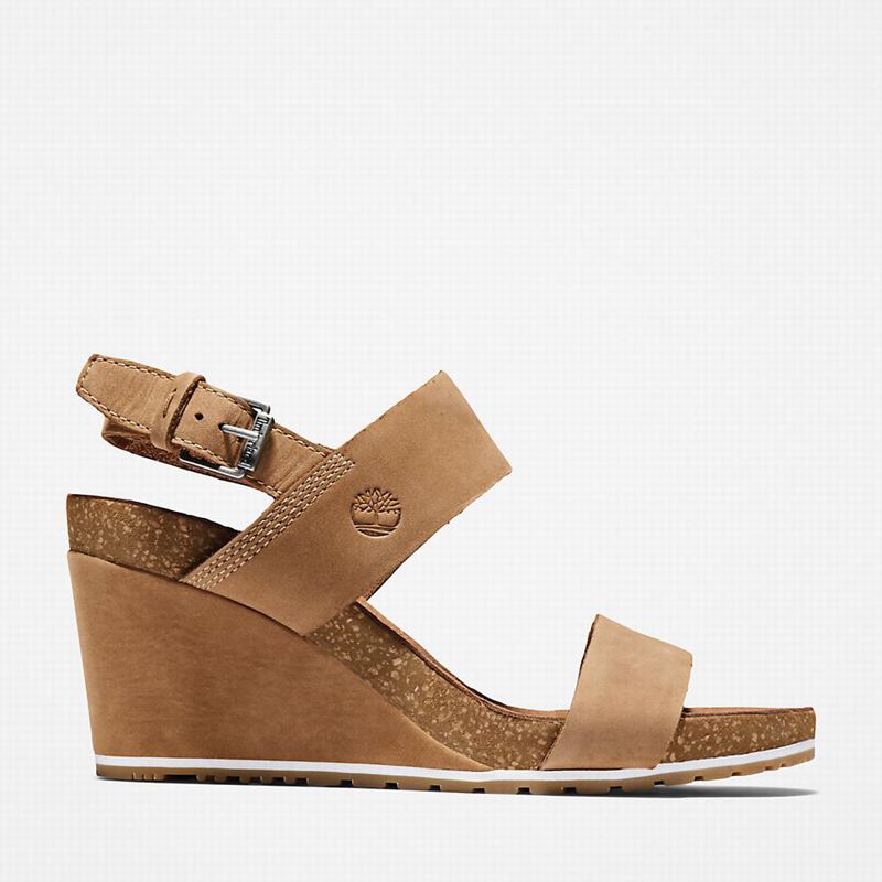 Timberland Capri Sunset Wedge Sandale Na Klin Smeđe | 96145128