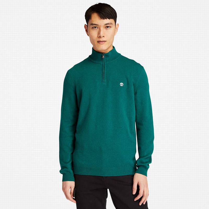Timberland Cohas Brook Zip-neck Džemperi Tirkizne | 94144993