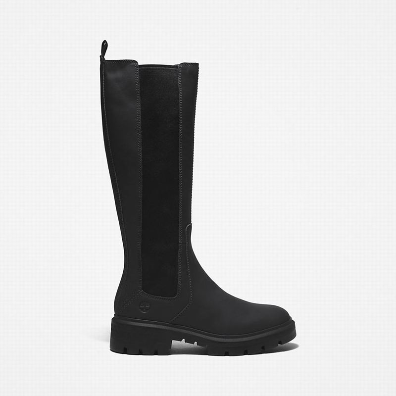 Timberland Cortina Valley Tall Visoke Čizme Crne | 36014217