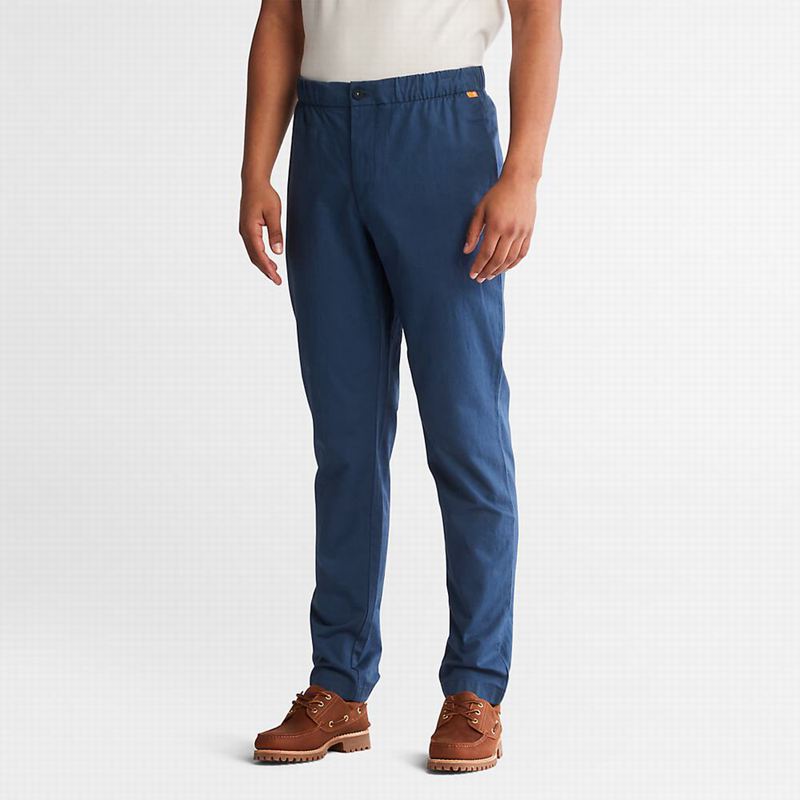 Timberland Cotton and Linen-Blend Jogger Hlače Plave | 30284202