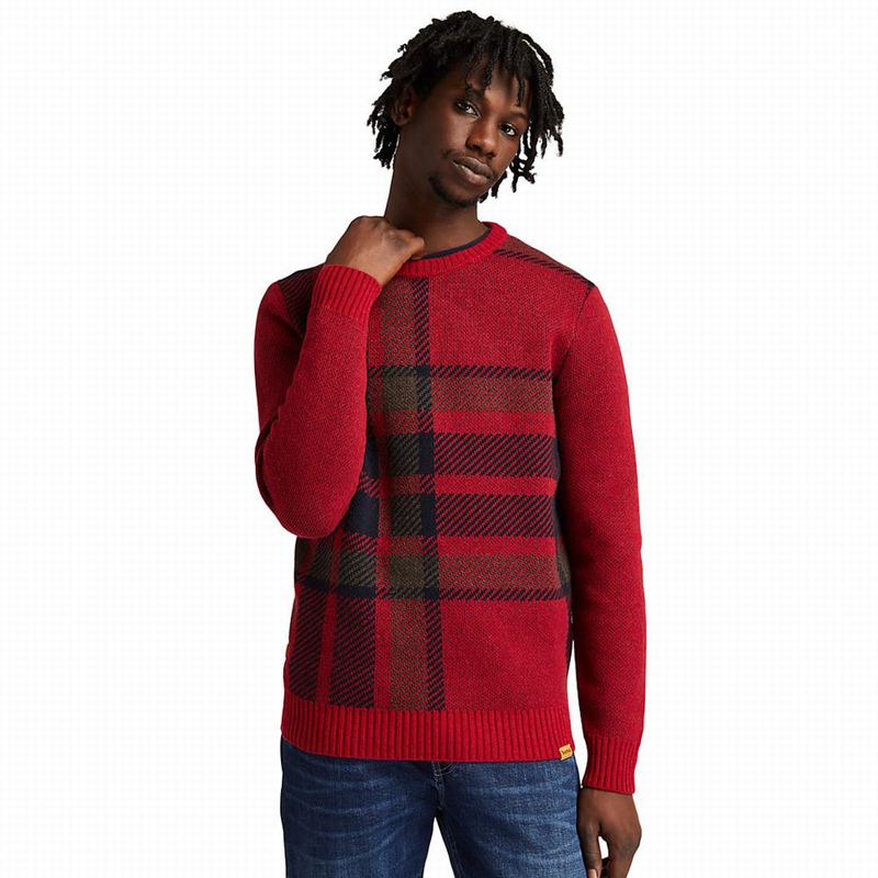 Timberland EK+ Intarsia Crewneck Džemperi Crvene | 6041114