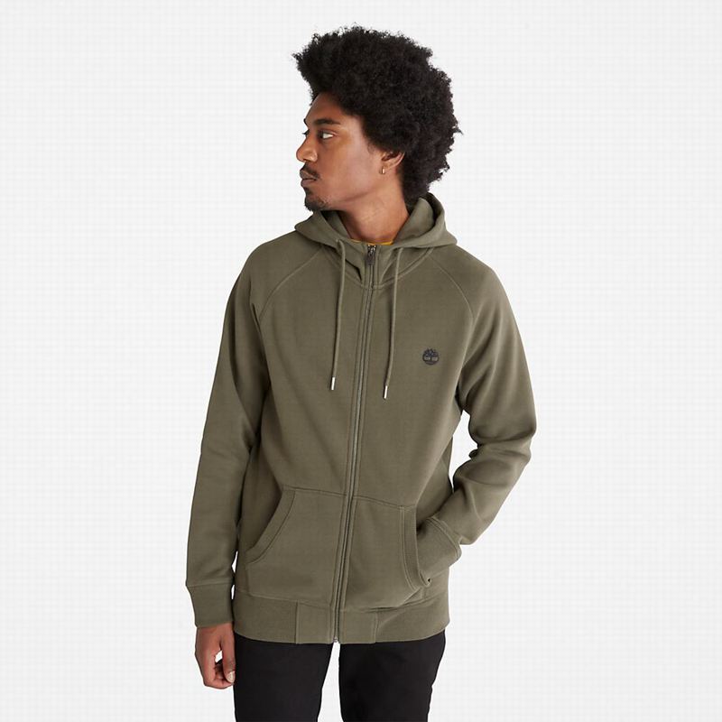 Timberland Exeter River Zip Majica S Kapuljačom Maslinasto Zelene | 86245630