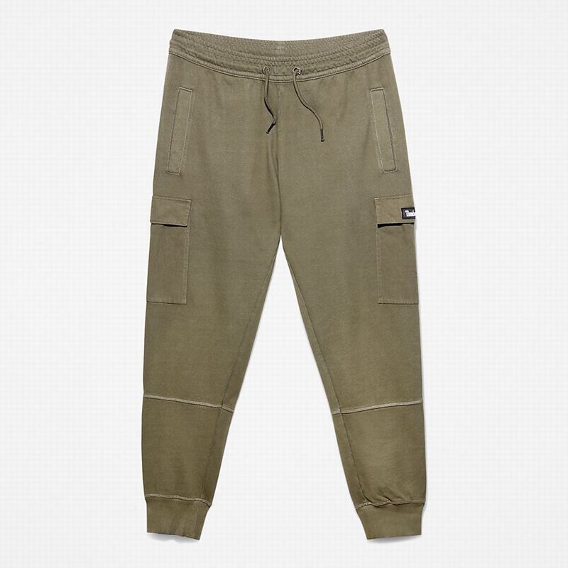 Timberland Garment-Dyed Cargo Swea Jogger Hlače Maslinasto Zelene | 13977717