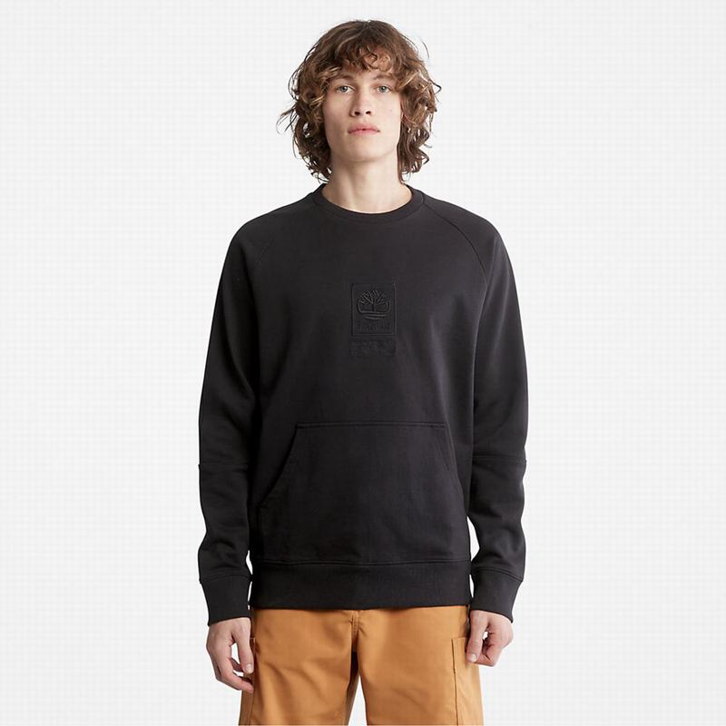 Timberland Heavyweight Crewneck Logo Dukserice Crne | 45779477