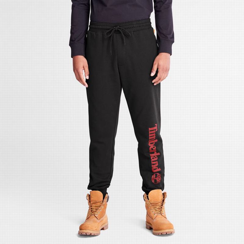 Timberland Logo Swea Jogger Hlače Crne | 40352392