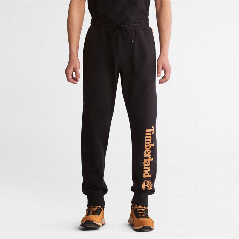 Timberland Logo Swea Jogger Hlače Crne | 91994182