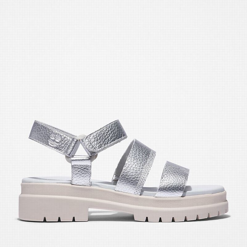 Timberland London Vibe Ankle-Strap Sandale Srebrne | 79318220
