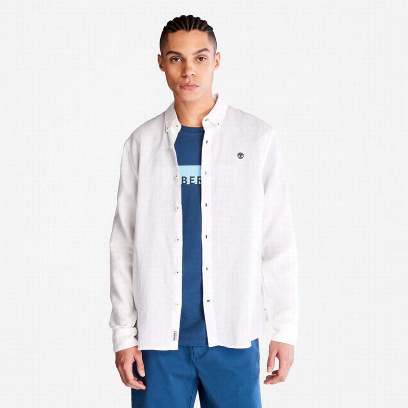 Timberland Mill River LS Linen Košulje Bijele | 99346641