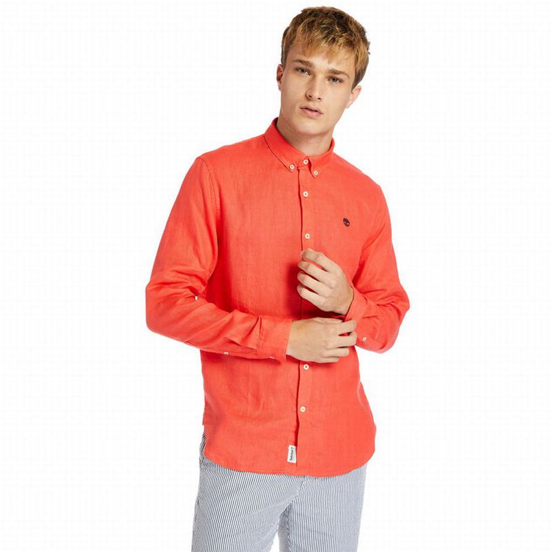 Timberland Mill River LS Linen Košulje Crvene | 38170702
