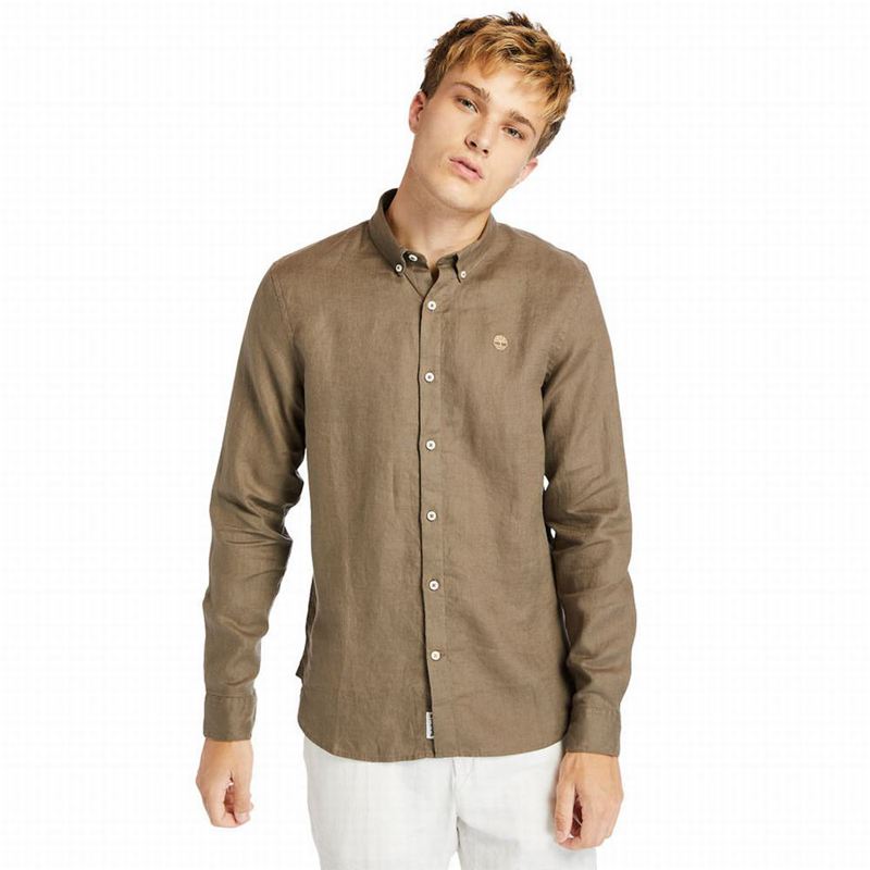 Timberland Mill River LS Linen Košulje Smeđe | 18751219