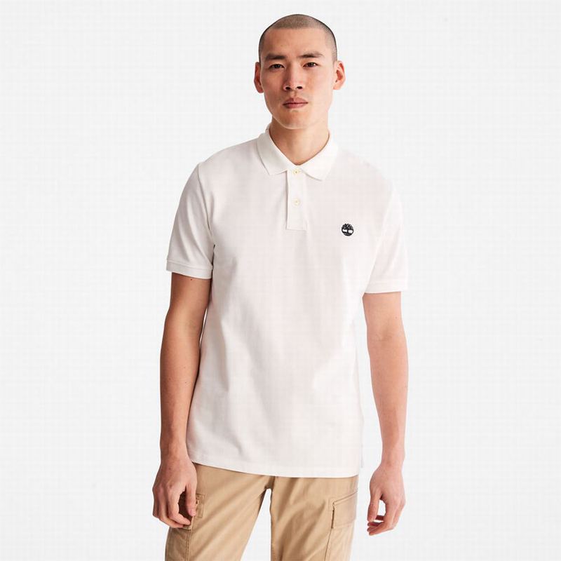 Timberland Millers River Pique Polo Majice Bijele | 27575909