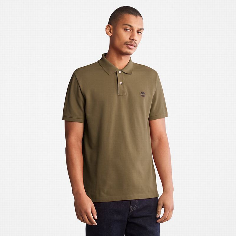 Timberland Millers River Pique Polo Majice Maslinasto Zelene | 62508303