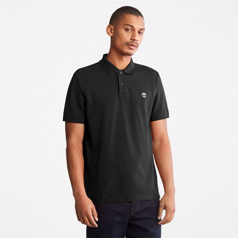 Timberland Millers River Pique Polo Majice Crne | 77517607