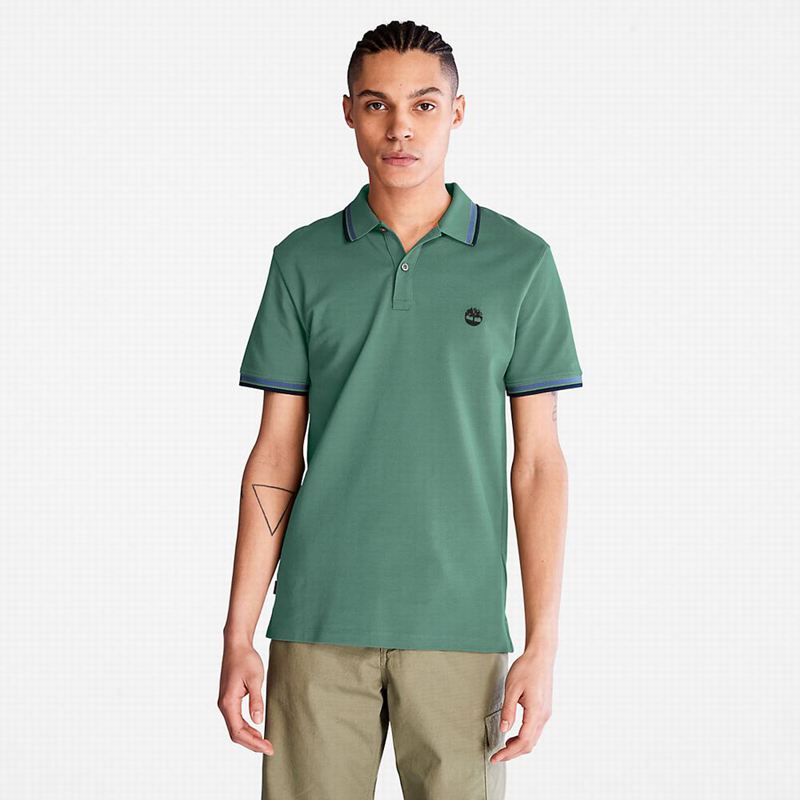 Timberland Millers River Tipped Polo Majice Tirkizne | 46437576