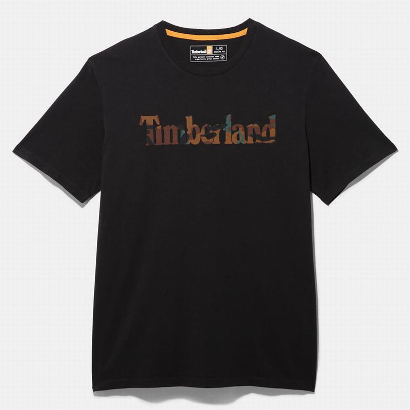 Timberland Organic Cotton Logo Majice Crne | 98428350